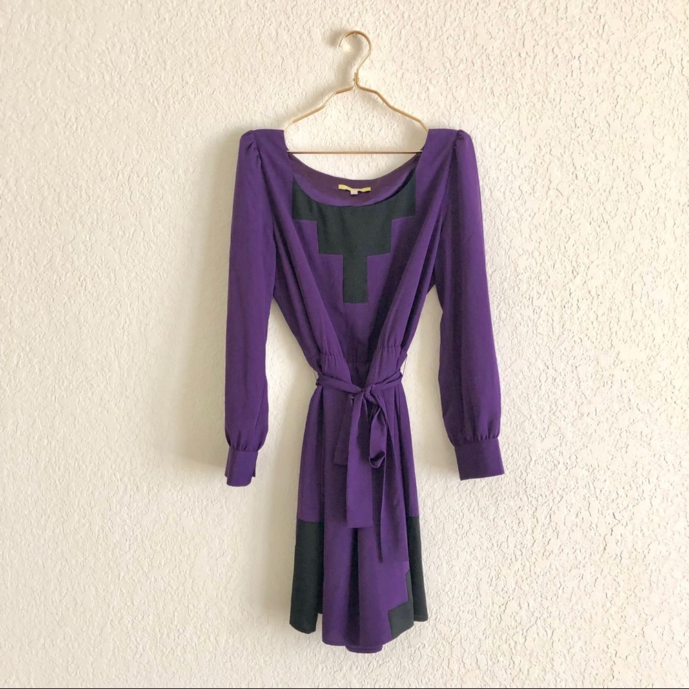 Gianni Bini Purple & Black Color Block Dress 💜🖤